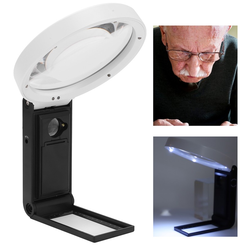 TH‑7018‑C Magnifying Glass Portable Folding Reading Magnifier with LED Light