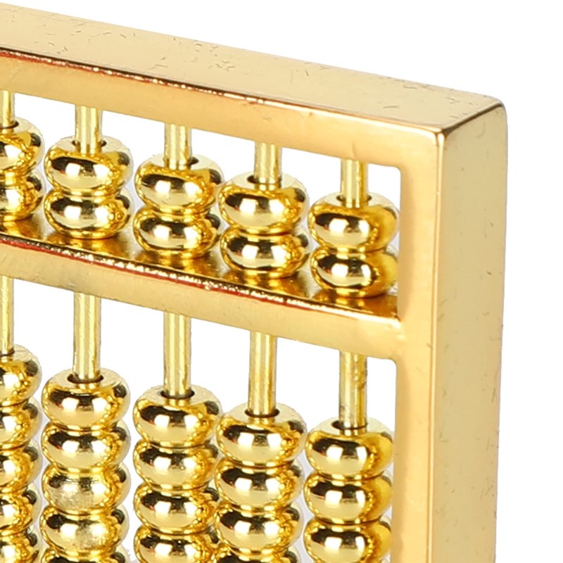 Chinese Mini Brass Abacus 9 Speed Educational Maths Calculator Tool