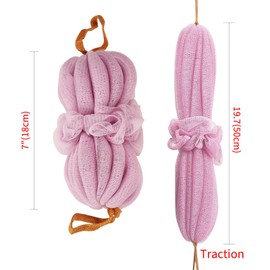 Biiange 2Pcs Stretchable Braided Bath,Shower Sponge Ball, Stretch Sponge, Long Bath Loofahs Pouf (Purple)