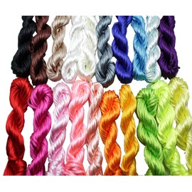 New 20bundles 200Yards 2.5mm Satin/Rattail Silk Cord for Necklace Bracelet Beading Cord