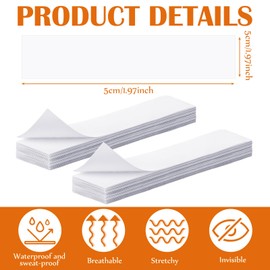 Threlaco 100 Pcs Face Lifting Tape Invisible Facial Myofascial Lift up Anti Wrinkle Patches Neck Lift Tape Waterproof Transparent for Cosplay (0.98'' x 4.72'')