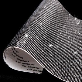 Bling Crystal Rhinestone Sheets Self Adhesive, Glitter Gem Sheet for DIY Craft, Car Decoration Rhinestone Stickers, 9.4 x 7.9 Inch (Black)