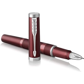 Parker Ingenuity Premium Metal 5th Technology Pen - Deluxe Deep Red - Black Ink - Gift Boxed - Adapts To Handwriting Style