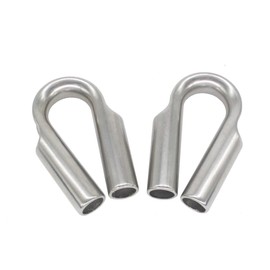 Stainless Steel Wire Rope Tube Thimble Heavy Duty Cable Thimble for Wire Rope Cable 1/2'' (12mm), Pack of 2