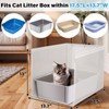 Holintan Litter Box Shield,17.5"x13.7"x13"H Large Litter Box Splash Guard Without
