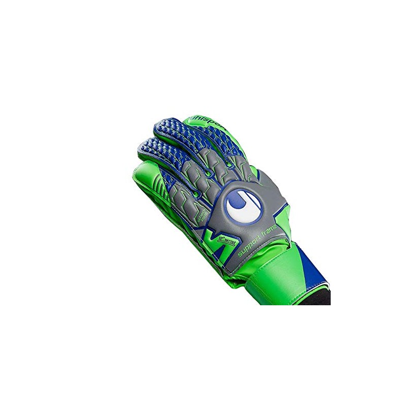 uhlsport Men's Tensiongreen Soft Sf Goalkeeper Gloves, Dark Grey/Fluo Green/Marin,