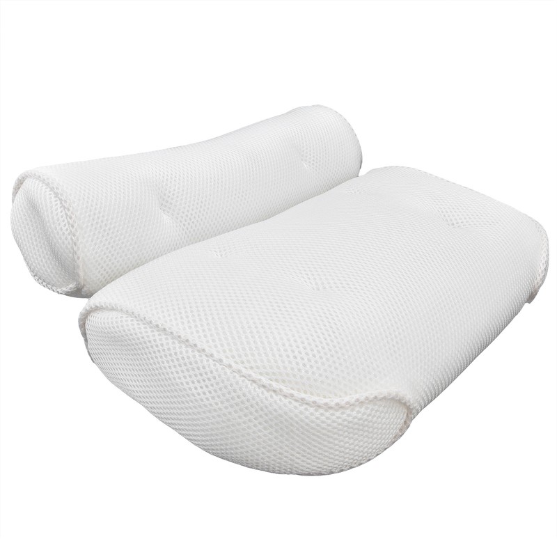 Mesh Bathroom Pillow Soft Comfortable Suction Cup Pillow Bath Tub