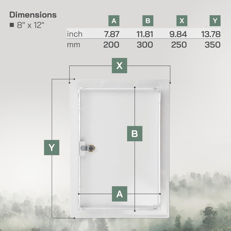 Vent Systems 8" x 12" Inch Lockable Metal Access Panel