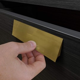 HRX Self-Adhesive Edge Fingerpull Door Handle - Easy to Install Screwless Peel and Stick on Glass, Wood, Metal, Plastic - Sliding Doors Knob for Kitchen Fronts, Drawers & Dressers Panels - 2 Pack