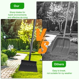 Aflybltol Multifunctional Garden Cleaning Shovel,Gardening Scraper with Adjustable Handle,59 inch Heavy Duty Steel Flat Shovel for Gardening Tools,Driveway Snow Removal,Weeding