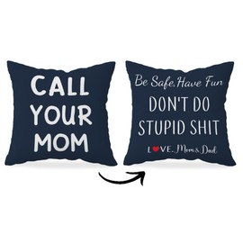 HONLUNG Call Your Mom Throw Pillow Cover 18x18,Funny College Dorm Decor