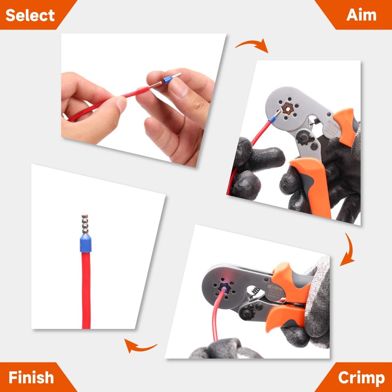 iCrimp Hexagonal Ratchet Crimper for End Sleeves and Ferrules 0.25-6mm²