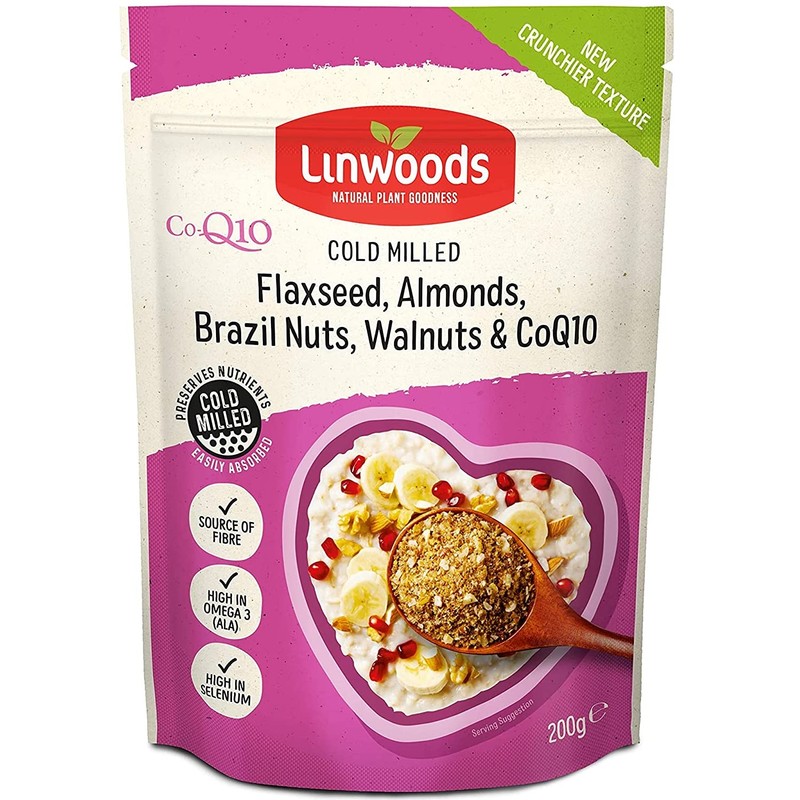 Linwoods Milled Flaxseed, Almonds, Brazil, Walnuts & Q10 200g, Source