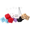 6 Pairs Car Rearview Mirror Hanging Plush Dice with Dots