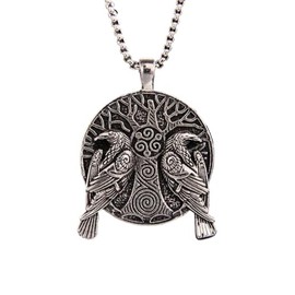 Viking Odin Raven Pendant Necklace - Powerful Viking Jewellery for Men and Women - Stainless Steel Necklace with Nordic Mythology and Celtic Runes - Gift, Stainless Steel