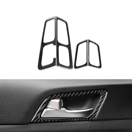 FXETRNL - Marco de manija de puerta interior de fibra de carbono real para Kia Sportage 2017 2018 2019 2020 2021 - Panel de accesorios de interior de coche, color negro