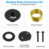 Matte Black Bathtub Drain Replacement Kit with Two-Hole Faceplate Drain