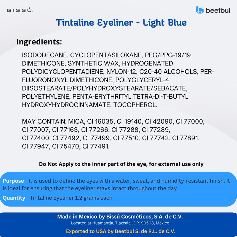 Bissú Tintaline Eyeliner - 25 Vivid Colors, High-Coverage, Long-Lasting &