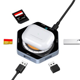 Estación de acoplamiento USB C Hub 6 en 1 multi-puerto para computadora portátil, adaptador USB C a USB, concentrador USB, lector de tarjetas SD, concentrador de carga, compatible con MacBook,