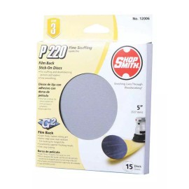 Shopsmith 5 in. Aluminum Oxide Adhesive Sanding Disc 220 Grit Very Fine 15 pk