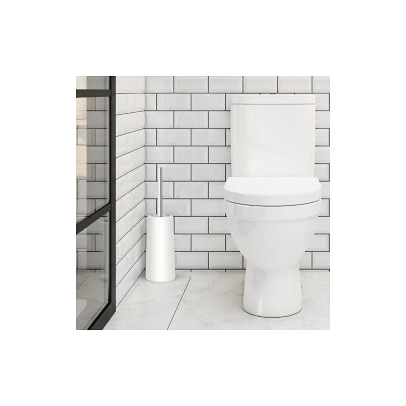 Juego de 2 Cepillo para Sanitario con Base, 37cm Blanco