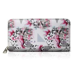 Glamexx24 Women's Purse Vintage Design with Floral Pattern or Plain Colour, white waistband, Vintage