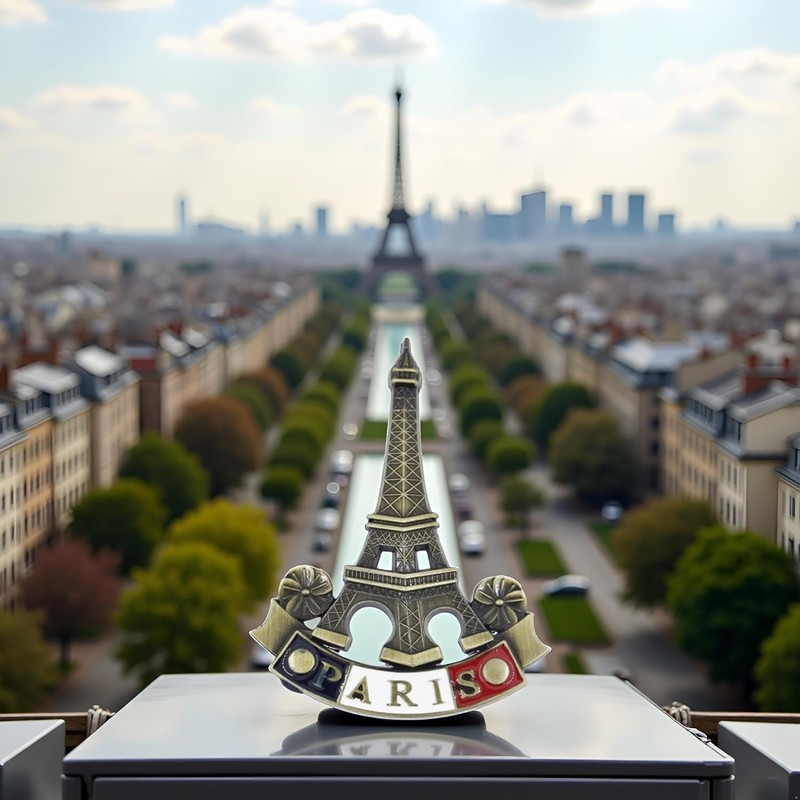 2Pcs 3D Metal Fridge Magnet Eiffel Tower Paris France Souvenir