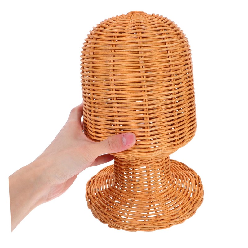 VICASKY Rattan Woven Hat Display Stand Elegant Decorative Holder for