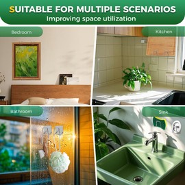 TUYOHW 2Pcs Sponge Holder for Kitchen Sink Strong Adhesive Sponge Holder, SUS304 Stainless Steel Sink Sponge Holder, Rustproof and Waterproof Kitchen Sink Caddy Quick Drying Sink Organizer