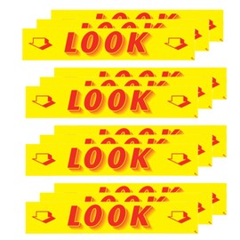VERSA-TAGS 14.5 Inch Red & Yellow Adhesive Windshield Slogan Car Dealer Sticker - Look