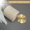 HAMAKAWA Nartural Marble Qtip Holder with Brass Lid, Beige Travertine