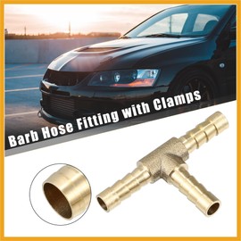 Partuto 2 Pcs 6mm Hose Barb Copper 3 Way Tee Connector Adapter Replacement