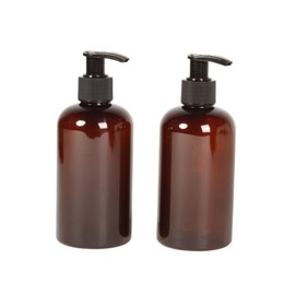 2 Botellas Pet con dispensador de 250 ml: Reutilizables y versátiles. para Manos, Ducha, Shampoo, acondicionador o jabón líquido. Incluye Etiquetas. I
