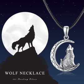 Wolfs Ash Necklace for Women Ash Jewellery 925 Sterling Silver Wolf and Moon Cremation Jewellery Ash Keepsake, Sterling Silver
