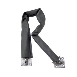 QCAA Extra Heavy Storm Door Chain Check, for Heavy Commercial Door, 20-1/2" Length Overall, Solid Brass Bracket Satin Chrome Plated, 304 Stainless Steel Hook, Grey Textured Vinyl Cover, 1 Pack