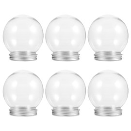 Veemoon 6pcs Christmas Diy Snow Globes (150ml) Small Diy Water Globes Empty Craft Globes - Clear Pot with Screw Off Aluminum Cap | for Christmas Party Decorations, Craft Making