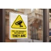 2 x 25cm Tall Funny Security Camera Sign Vinyl Stickers