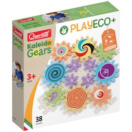 QUERCETTI Kaleido Gears Play Eco+, Construction game with various sizes gears for a spectacular chain reaction, Learning Game for Boys and Girls 3 years +, Sustainable and Made from Recycled Plastic