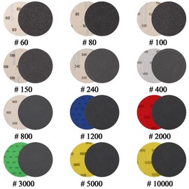 126 Pieces 3 Inch Sanding Disc, GOH DODD Headlight Restoration Kit Hook and Loop Sanding Pads 60 to 10000 Wet Dry Sandpaper with 1/8" and 1/4” Shank, Backing Pad, Polishing Pads and Interface Pad