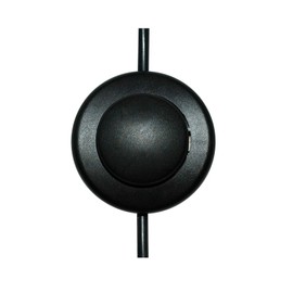 ElekTek Foot Press Switch in Line Push Button 65mm Diameter for 2 or 3 Core Flex Black