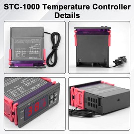 Temperature Controller Binghe AC 110-220V Temperature Sensor with Temperature Sensor Probe, Digital Thermostat Heating Cooling Controller for Refrigerators, Water Heaters, Incubators