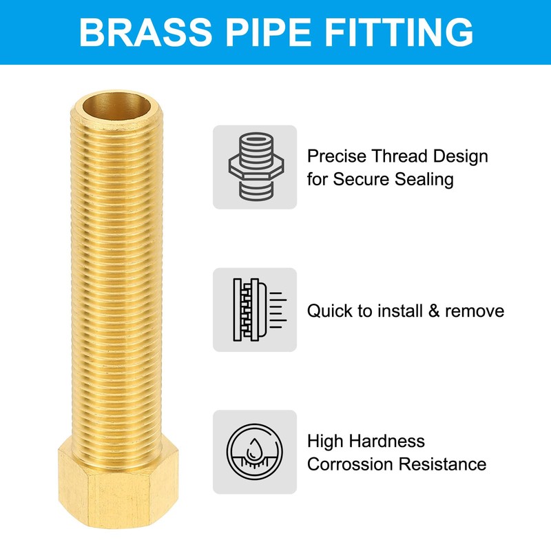 PATIKIL 1/2" Male to 1/2" Female Brass Pipe Extension Fitting