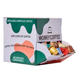 Wonky Coffee Intense Dip - 100 Pods Compatible with Nespresso Coffee Machines Made of Rescued Surplus Pods from Micro-Roasters to the Biggest Coffee Brands in the World.