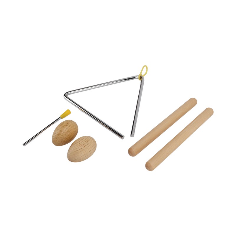 Triangle Percussion Instrument Set Wood Musical Percussion Instrument Toy for