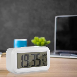 Reloj despertador con números,Reloj inteligente digital LED para dormir,indica fecha y temperatura en pantalla,con reloj de alarma, con interruptor para 12/24 horas,operación simple,para habitacion