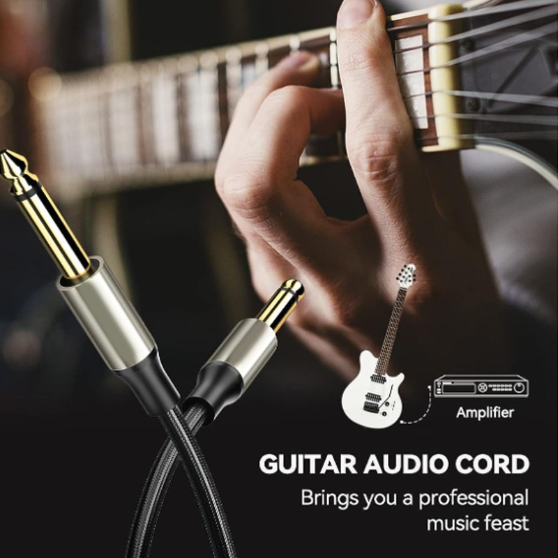 6.35mm Instrument Cable Noise Reduction Audio Device Connection Cable for