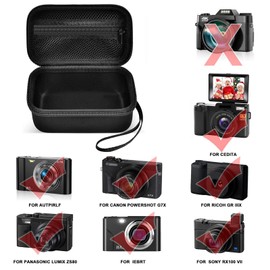 Digital Camera Case Compatible with TEBNGIHNM for Duluvulu for Oiadek for zheozeig for Zostuic for Toiauaha 4K Vlogging Camera. Storage Holder Bag for Canon PowerShot Camera (Box Only) - Black Inner