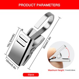 YIXISI 50 PCS Silver Stainless Steel Heavy-duty Shower Curtain Clip, Rustproof Stainless Steel Hanging Clamp, Metal Curtain Clips, Photo Clips, for Bedroom, Bathroom, Home Decoration