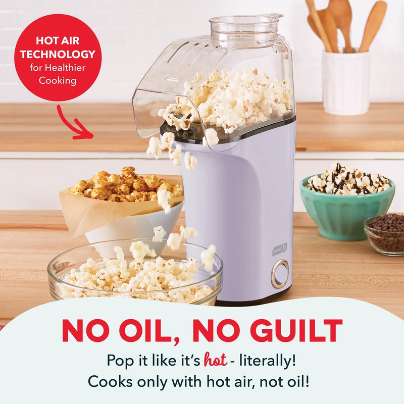 DASH Hot Air Popcorn Popper Maker with Measuring Cup to