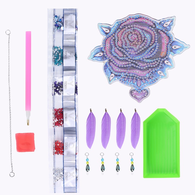 Diamond Painting Pendant DIY Rose Diamond Painting Window Hanging Decoration